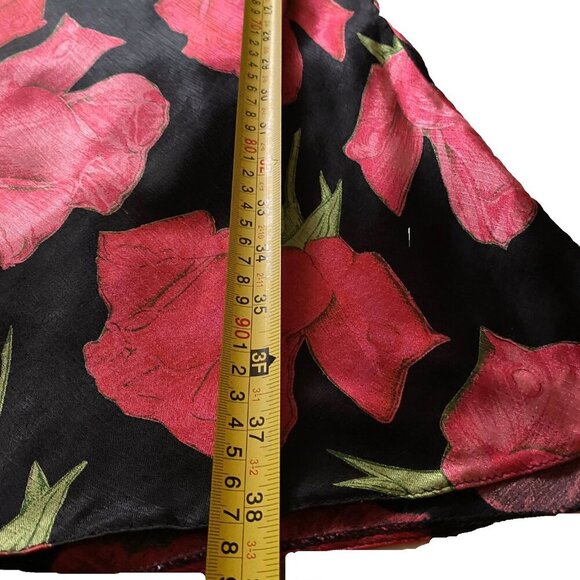 Vintage 90s Y2K Miss Selfridges slip dark florals fitted satin dress - Picture 12 of 16